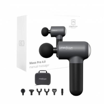 Перкуссионный массажер для тела и мышц Medica+ MassHand Pro 4.0 Black