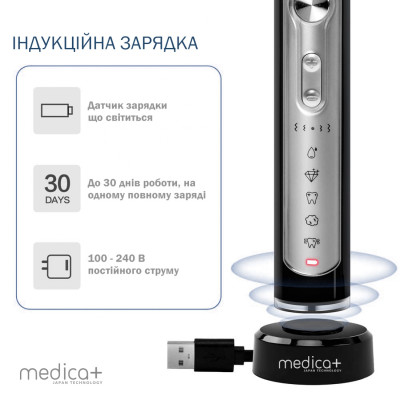 Ультразвуковая зубная щетка Medica+ PROBRUSH 9.0 white + насадки (10 шт) Ультразвуковая зубная щетка Medica+ PROBRUSH 9.0 white + насадки (10 шт) фото 2