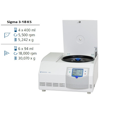 Лабораторная центрифуга Sigma 3-18KS настольная с охлаждением