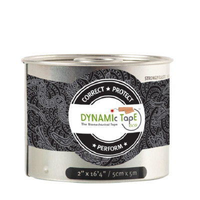 Біомеханічний тейп Dynamic Tape 5 см х 5 м чорний із сірим тату ECO