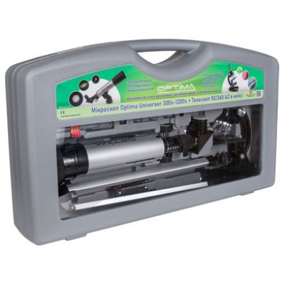 Микроскоп Optima Universer 300x-1200x + Телескоп 50/360 AZ в кейсе фото 7 