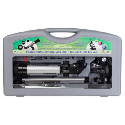 Микроскоп Optima Universer 300x-1200x + Телескоп 50/360 AZ в кейсе фото 8 