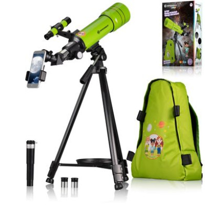 Телескоп Bresser Junior 70/400 Green з адаптером для смартфона + рюкзак (8850610B4K)