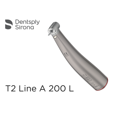 Наконечник Dentsply Sirona T2 LINE A 200 L , серия Комфорт, повышающий, микромоторный, угловой, передаточное число 1:5, красное маркирование Наконечник Dentsply Sirona T2 LINE A 200 L , серия Комфорт, повышающий, микромоторный, угловой, передаточное число 1:5, красное маркирование фото 2