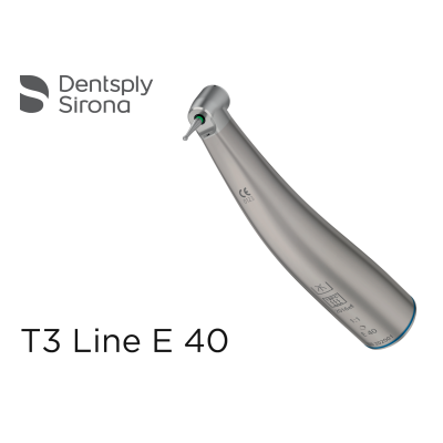 Наконечник Dentsply Sirona T3 LINE E 40 , серия Economy, микромоторный, кутовой, передаточное число 1:1, синяя маркировка, для инструментов WB (D-2,35мм) фото 2 