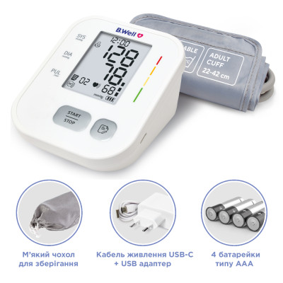 Автоматичний тонометр B.Well PRO-22 з адаптером фотографія 9 