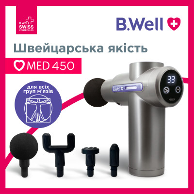 Перкусійний електромасажер B.Well MED-450 фотографія 7 